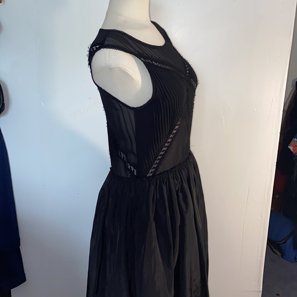 The kooples black dress size xs chiffon lace taffeta - Picture 4 of 10